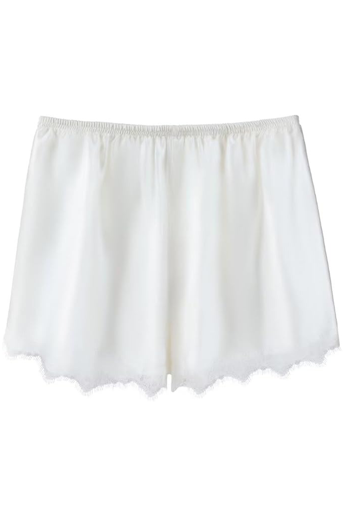 Uu Ben Women Mulberry Silk Shorts 100% Silk Pajama Lounge Shorts Lace Trim French Knickers Sleepwear Bloomer for Women White