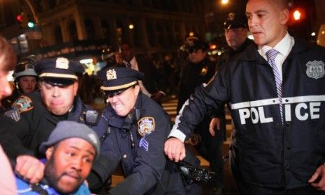 Police arrest an Occupy Wall Street protester during a New York demonstration last week.