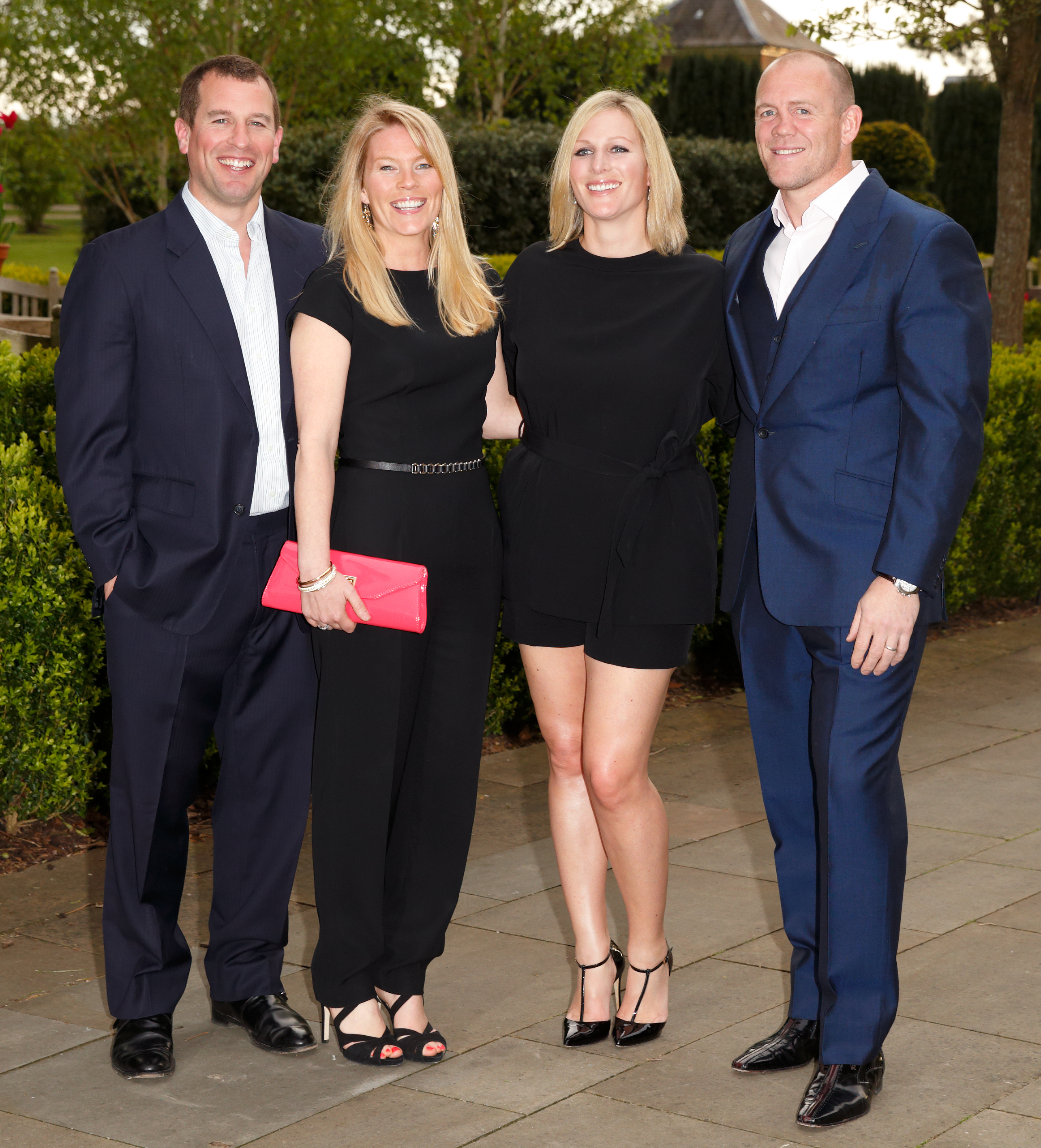 Zara and Mike Tindall standing with Autumn Kelly and Peter Phillips