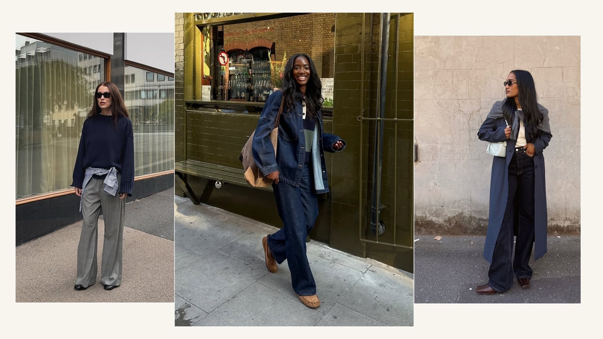 Influencers wearing navy
