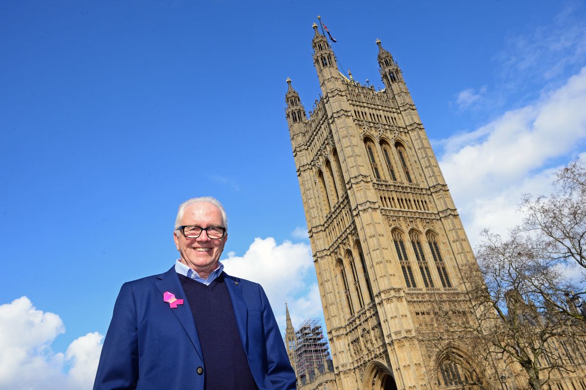 Race director Mick Bennett outside the houses of parliament