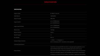 Powercolor Radeon RX 7800 GPU specs sheet with white text on black backdrop