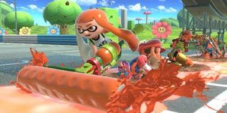 An Inkling goes ham in Smash Bros.