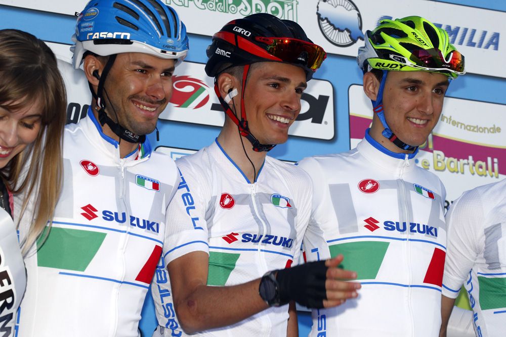 Manuel Senni swapped his BMC colours for the Italian nation team