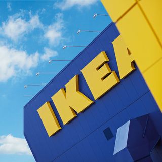 ikea store with blue outer walls
