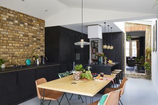 kitchen extension and renovation with exposed brickwork