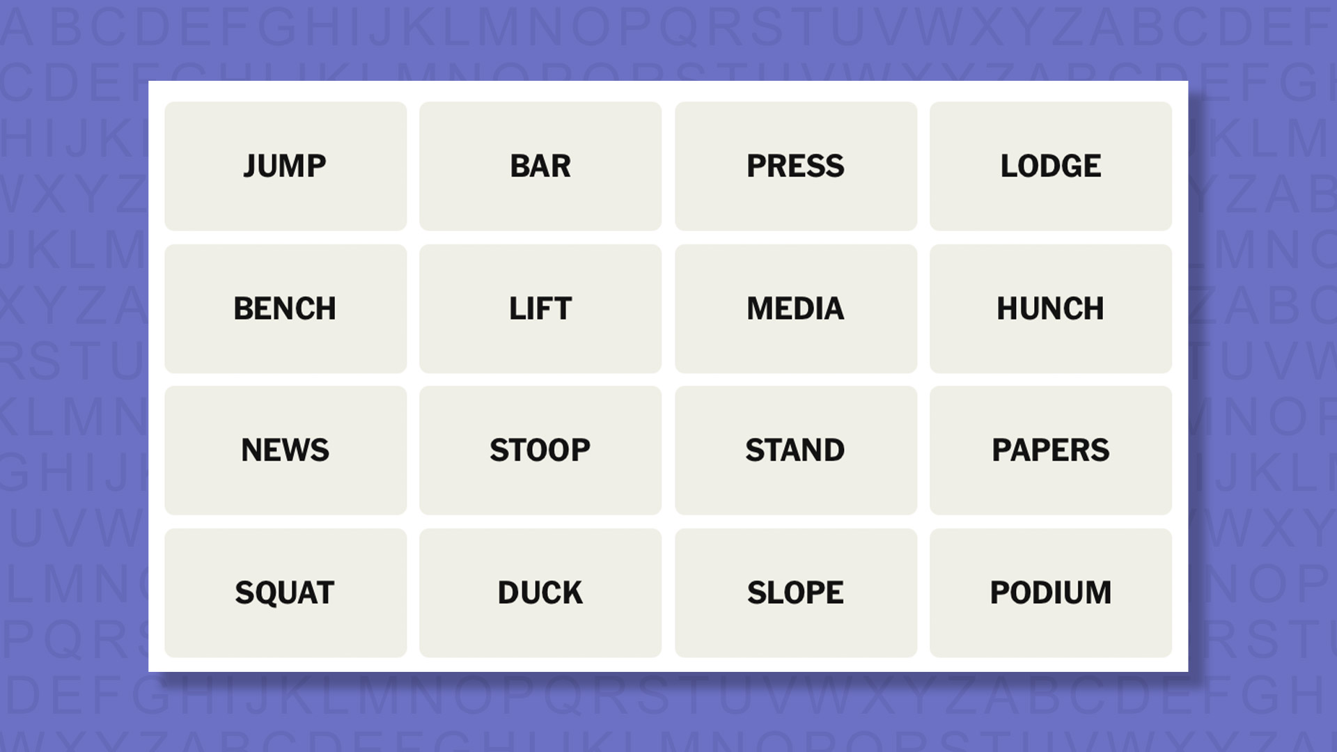 NYT Connections hints for game 1082 on a purple background