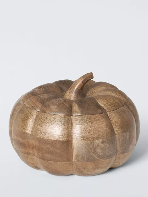 Pumpkin Mango Wood Bowl & Lid
