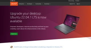 Website screenshot for Ubuntu