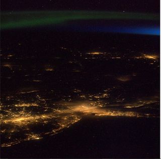 United States East Coast with Aurora Seen from the ISS