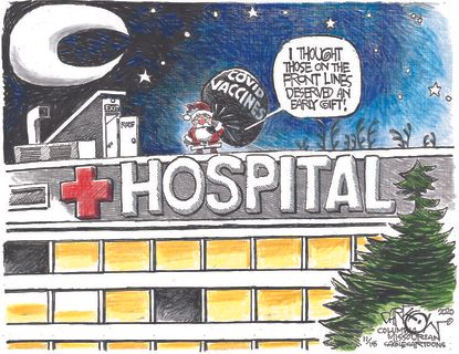 Editorial Cartoon U.S. COVID vaccines Christmas