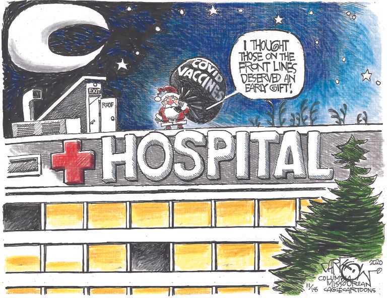 Editorial Cartoon U.S. COVID vaccines Christmas