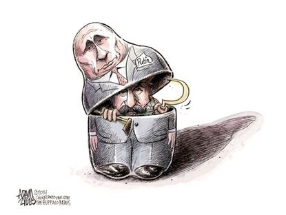 Political cartoon Putin Russia Hussein