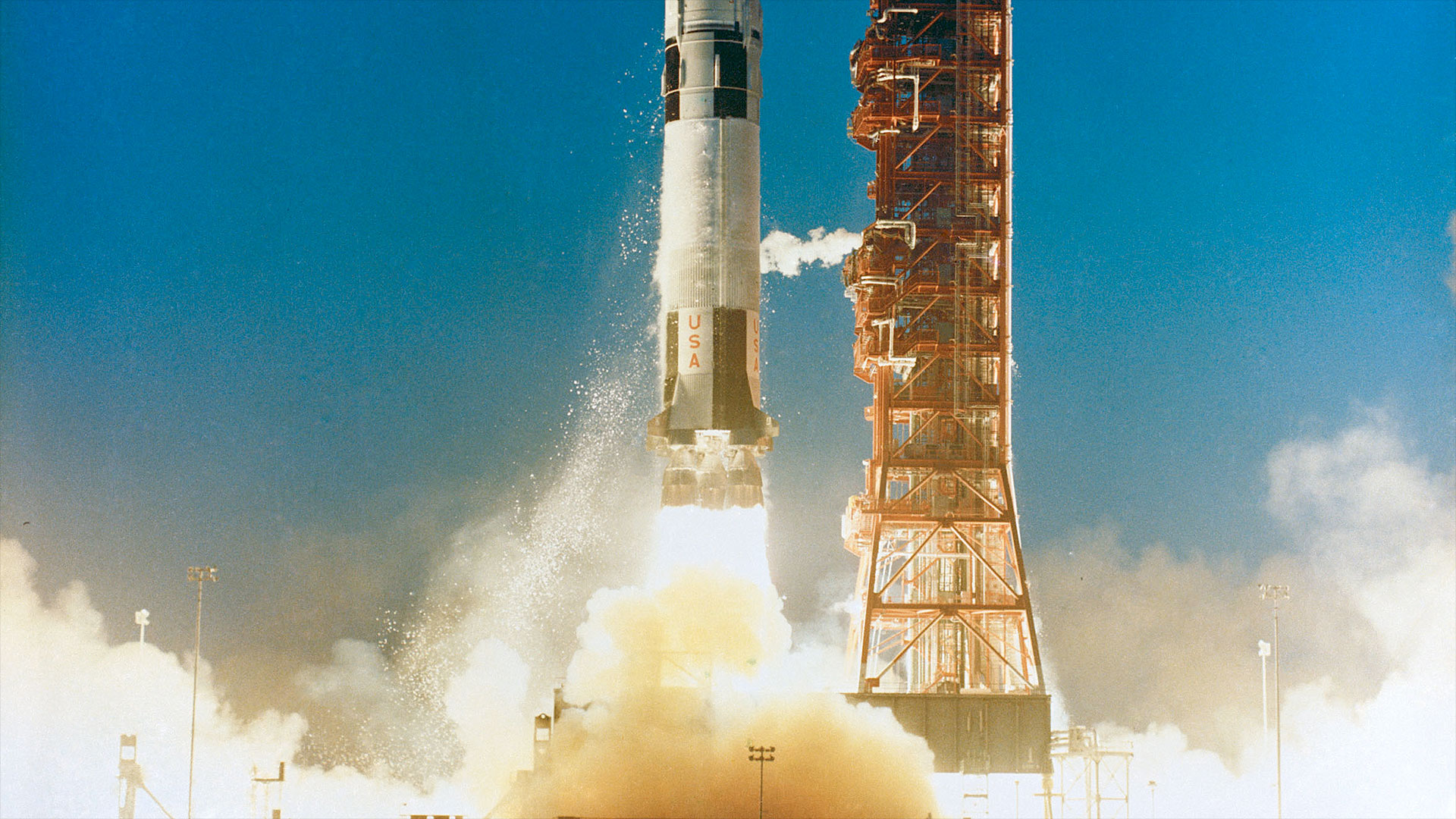 NASA’s Apollo 4 mission launched from Pad 39A at Kennedy Space Center in Florida on Nov. 9, 1967.