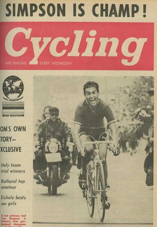 Tom Simpson wins worlds Cycling Weekly cover