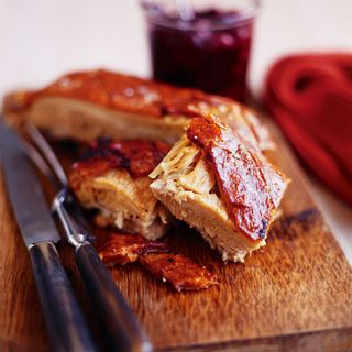 Roast Pork Belly with Sour Cherry Chutney