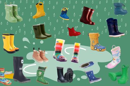 A collage of the Best Wellies for Kids