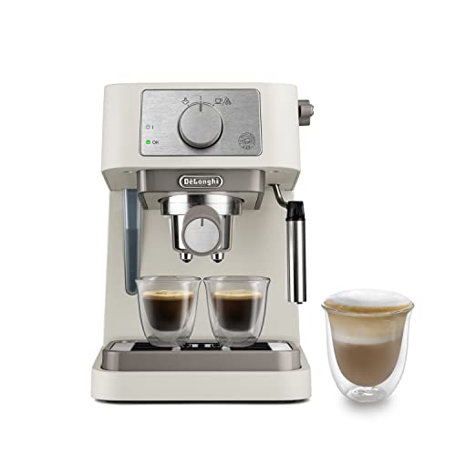 De'longhi Manual Coffee Machine Stilosa Ec260.cr, 15 Bar Pressure, Cappuccino System, Automatic Switch-Off, Compatible With Ese Pods, 2 Level Tray, Capacity 1l Cream