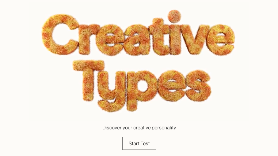 Creative Types landing page