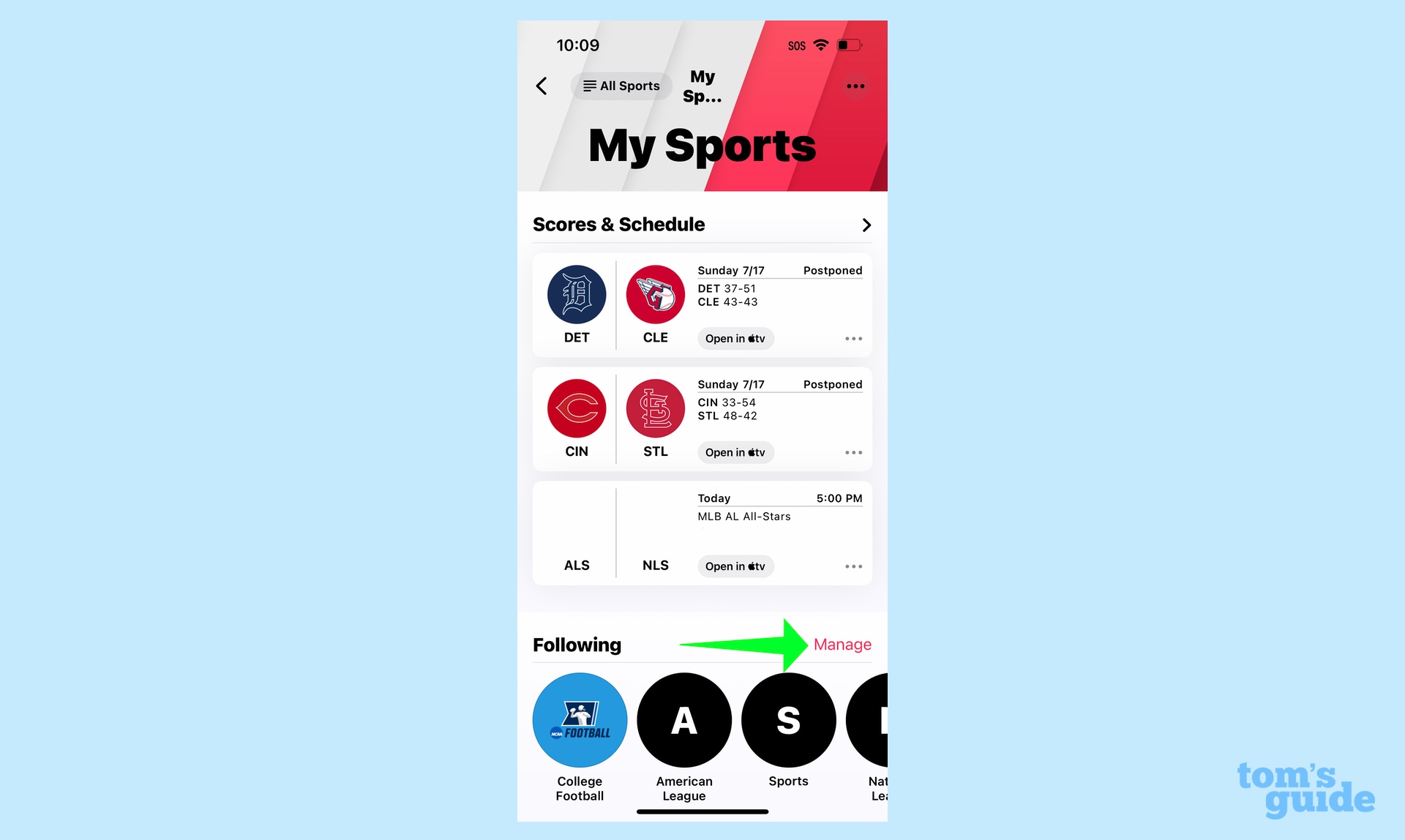 How to set up my sports in iPhone's news app in ios 16 -- add teams to follow