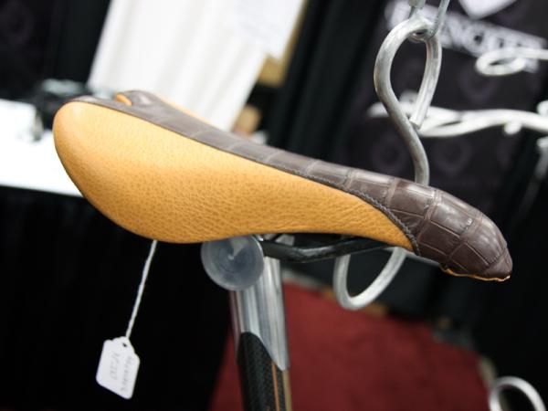 Krencker dressed this saddle up in calfskin and alligator leather.