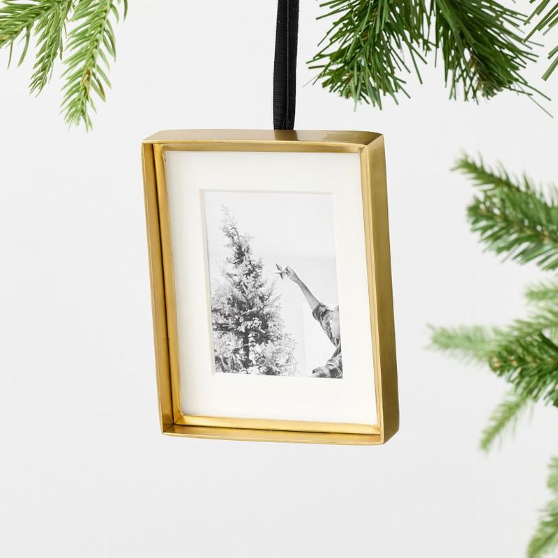 gold rectangular frame ornament for Christmas tree