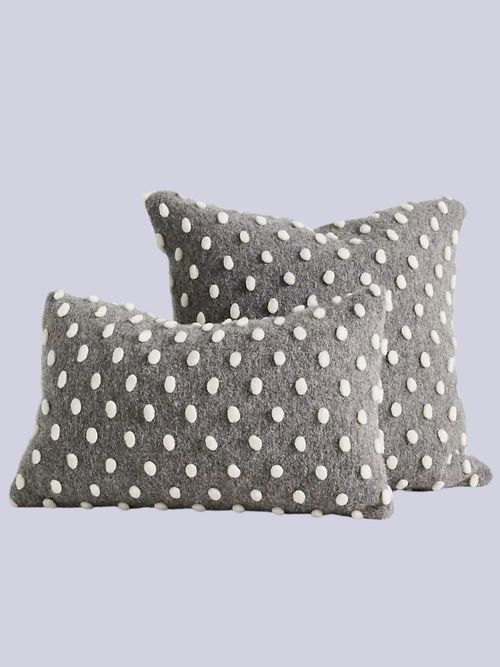 Woven Wool Dotted Throw Cushion