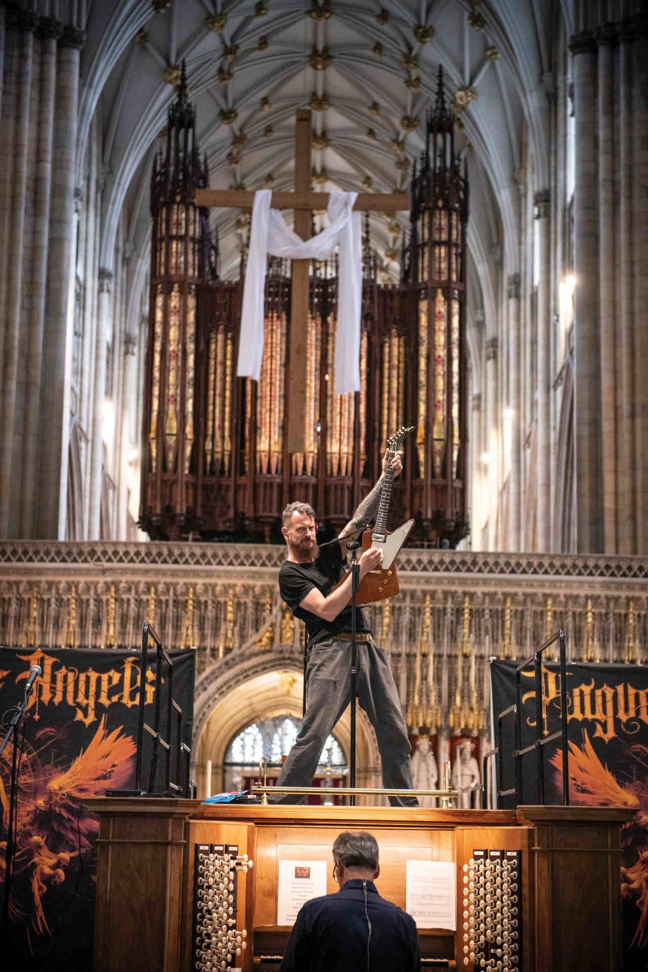 Plague Of Angels performing inside York Minster