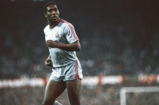 John Barnes playing for Liverpool in 1987