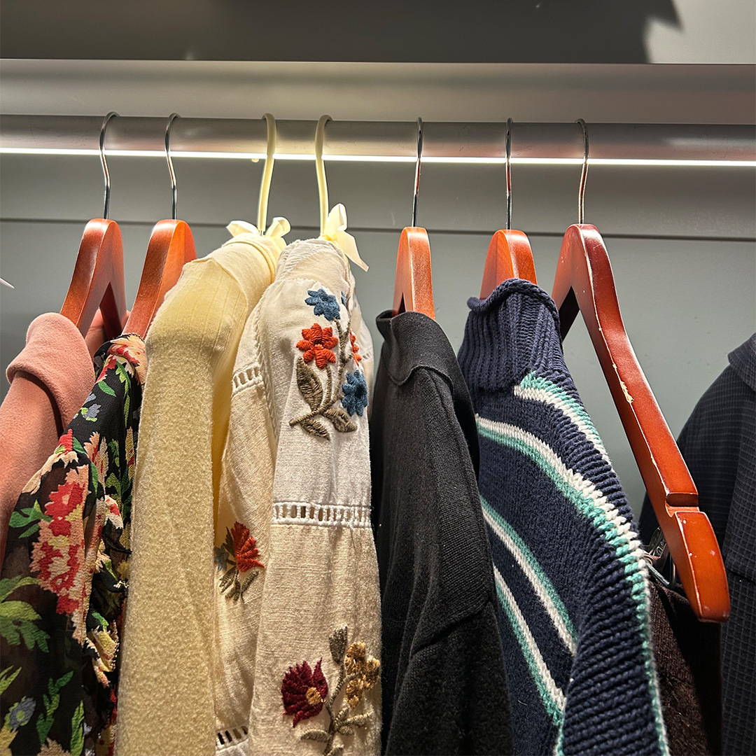 Clothing items hanging in a closet at the Ritz-Carlton Laguna Niguel.