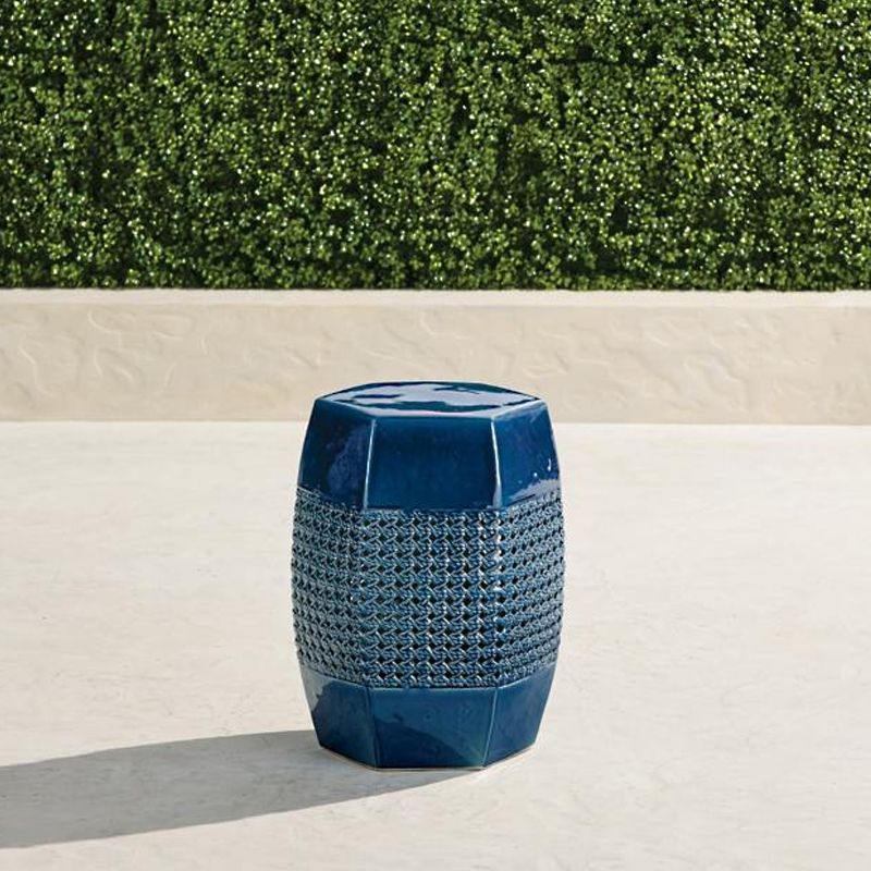Hana Cane Accent Stools from Frontgate, one of the best outdoor furniture brands in the US
