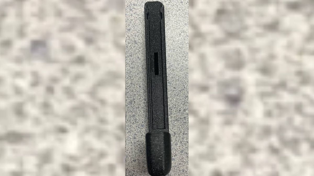 3D Printed Switch 2 to Joy-Con adapter with rail side facing forward.
