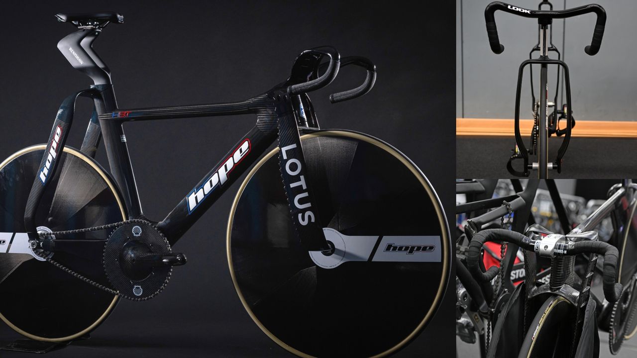 Hope Lotus track bike, look p24 and V-IZU TCM pictured together