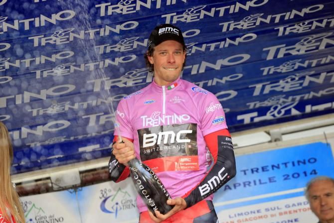 Daniel Oss in the leader's jersey