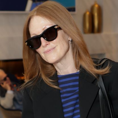 Julianne Moore wore the soft loafers trend while leaving the 2026 Cannes Film Festival