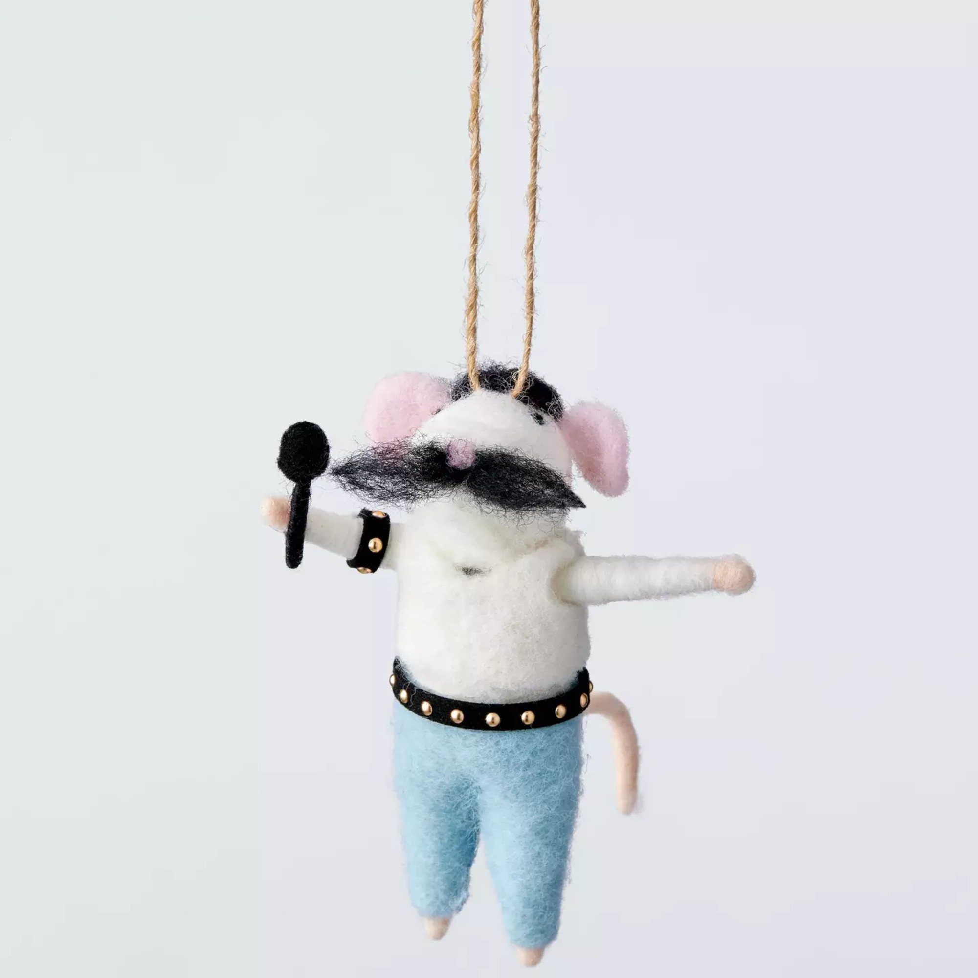 John Lewis The Enthusiast Felt Rock Star Mouse Tree Decoration