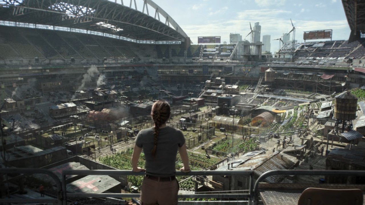 Abby looks out at the Seattle stadium on The Last of Us Season 2 finale.