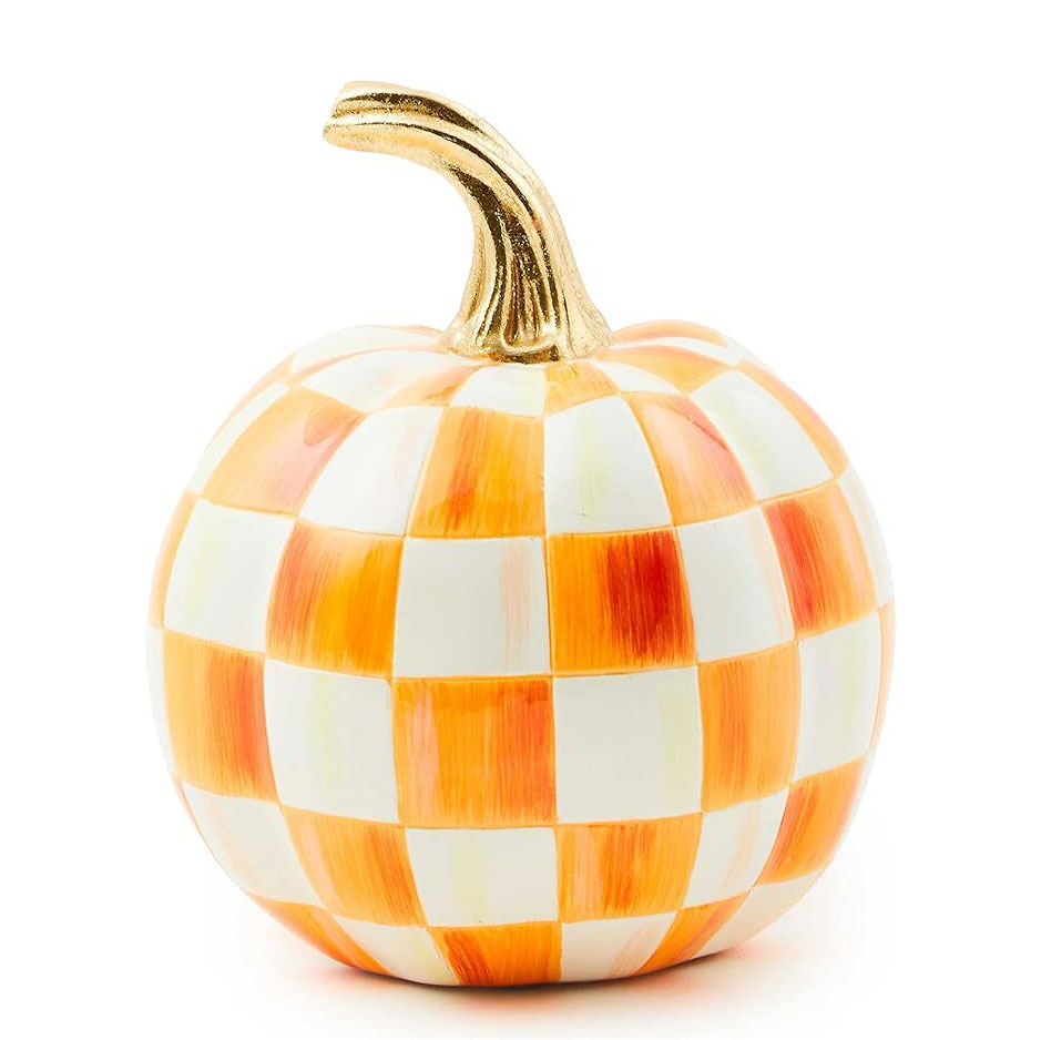Mackenzie-Childs Mini Pumpkin, Orange-And-White 