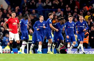 Michy Batshuayi (third right) had equalised for Chelsea