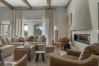 a neutral textured living room