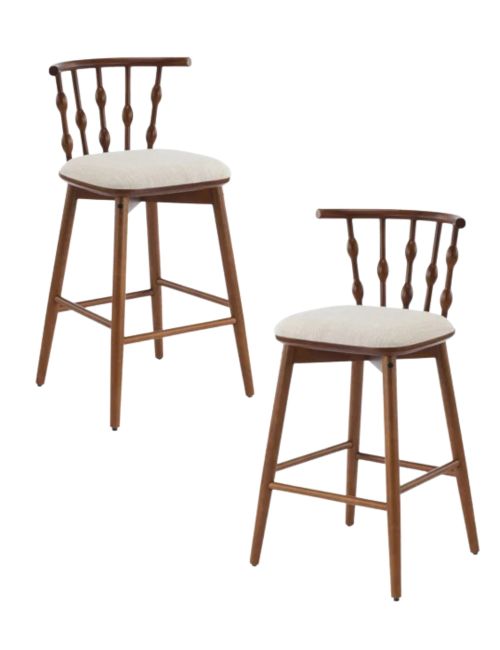 Demarco Mid-Century Modern Rubberwood Barstools