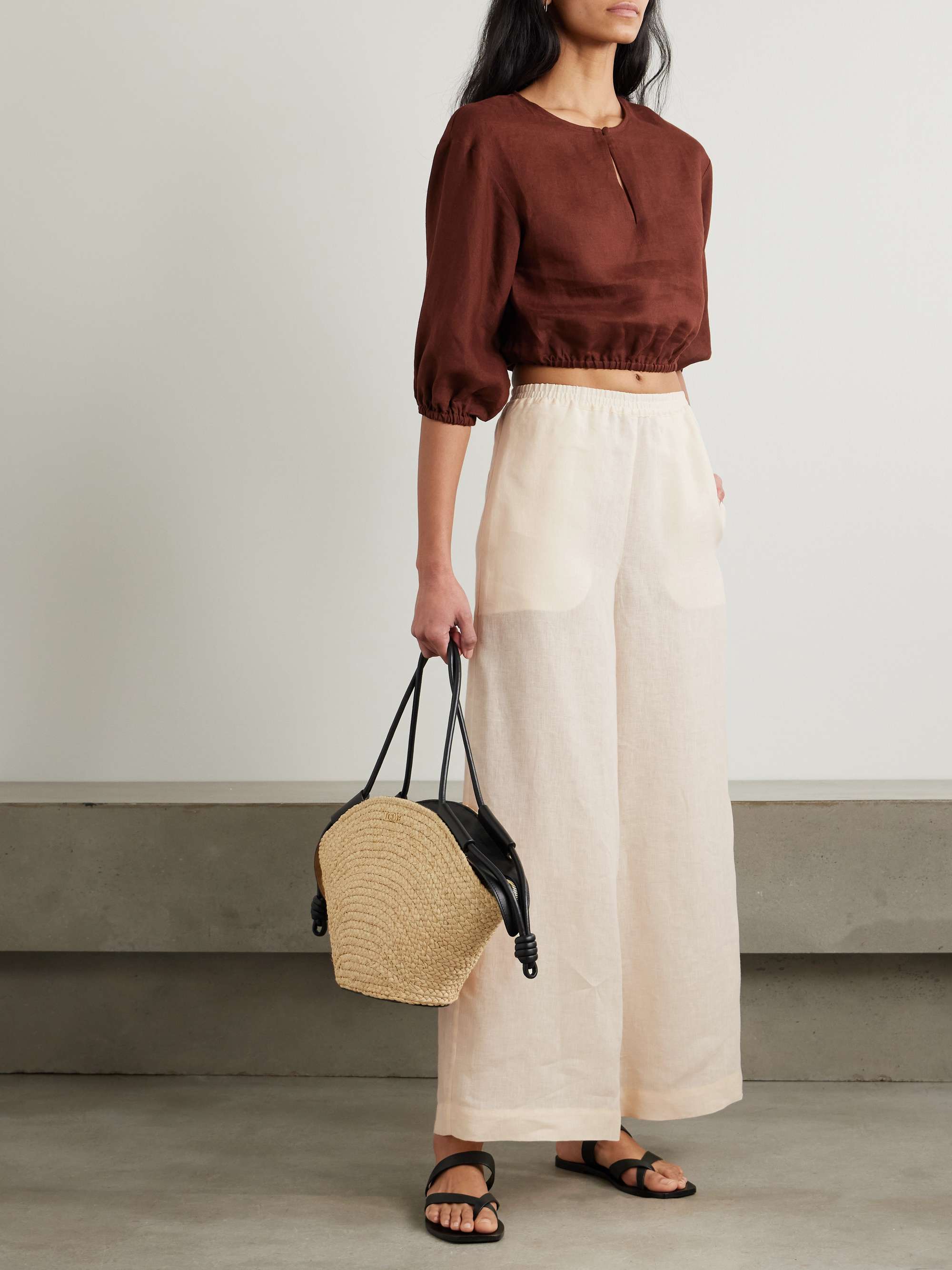 L'intemporel Select Linen Wide-Leg Pants