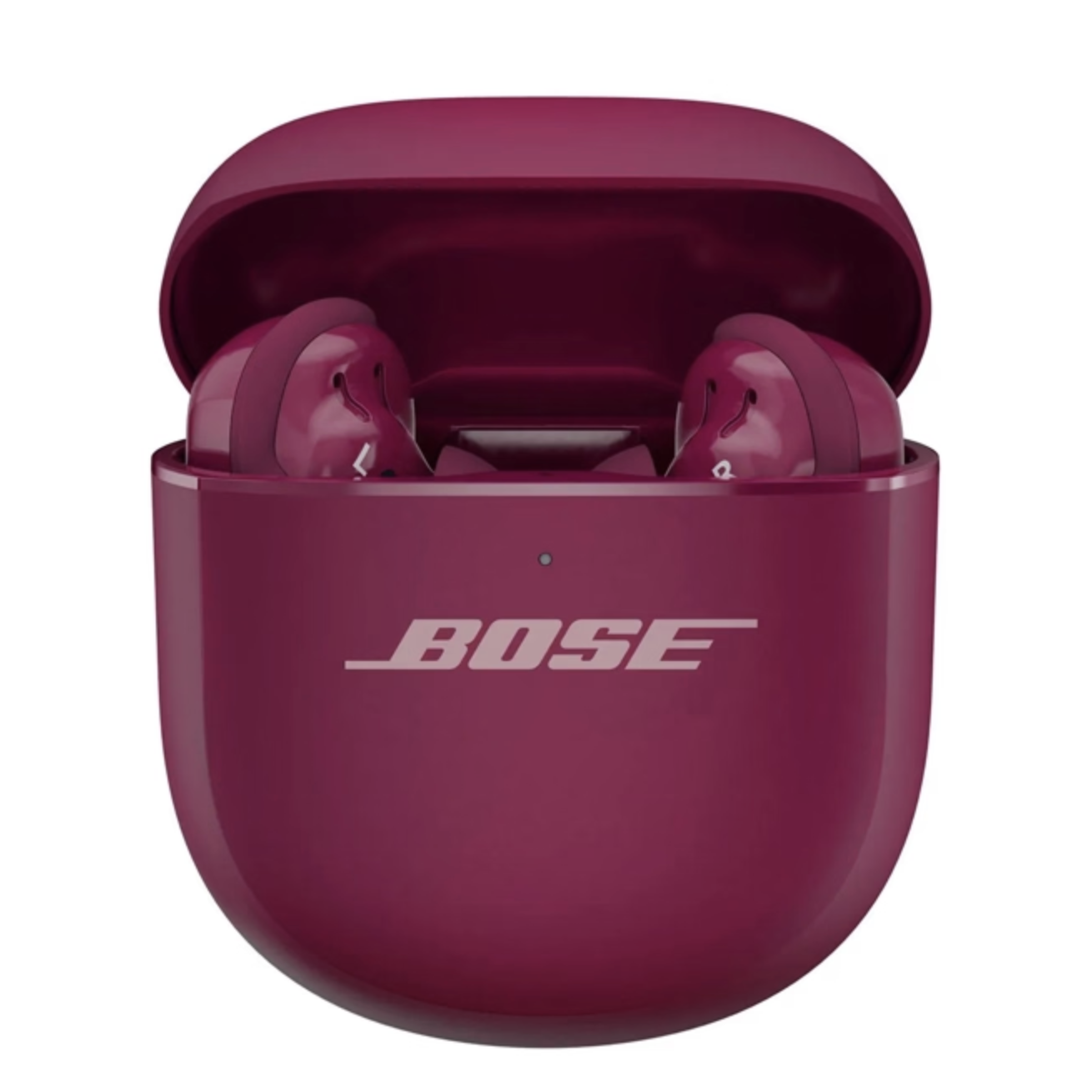 Bose QuietComfort Ultra Earbuds (2nd Gen) in plum in their charging case