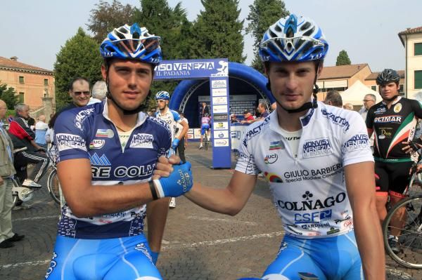 Sonny Colbrelli and Enrico Battaglin of Colnago-CSF at the Giro di Padania.