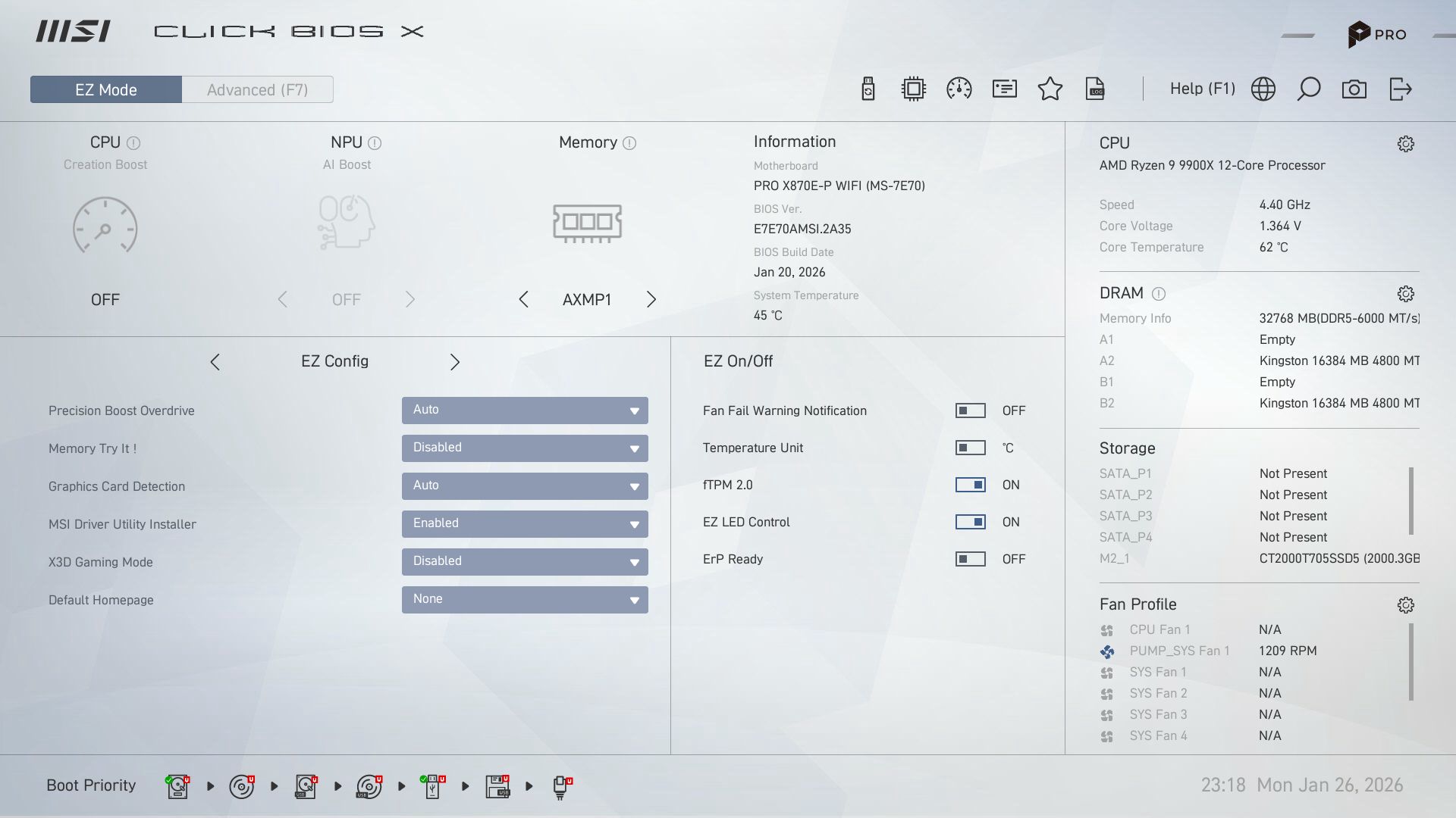 MSI Pro X870E-P Wifi