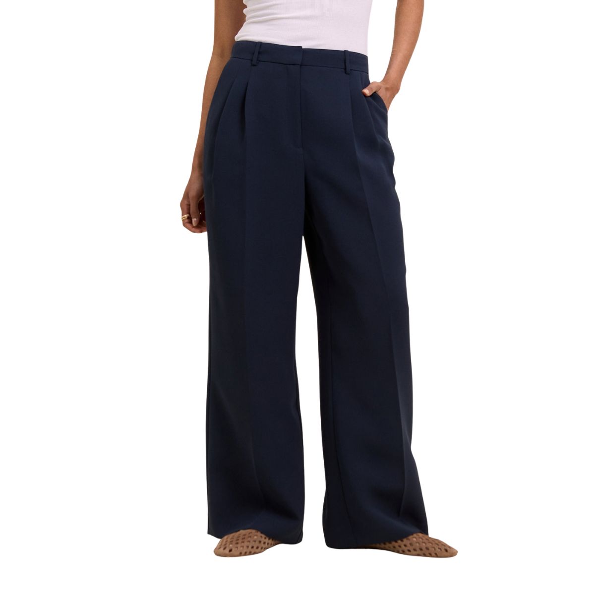 nobody&amp;rsquo;s child navy tailored trousers