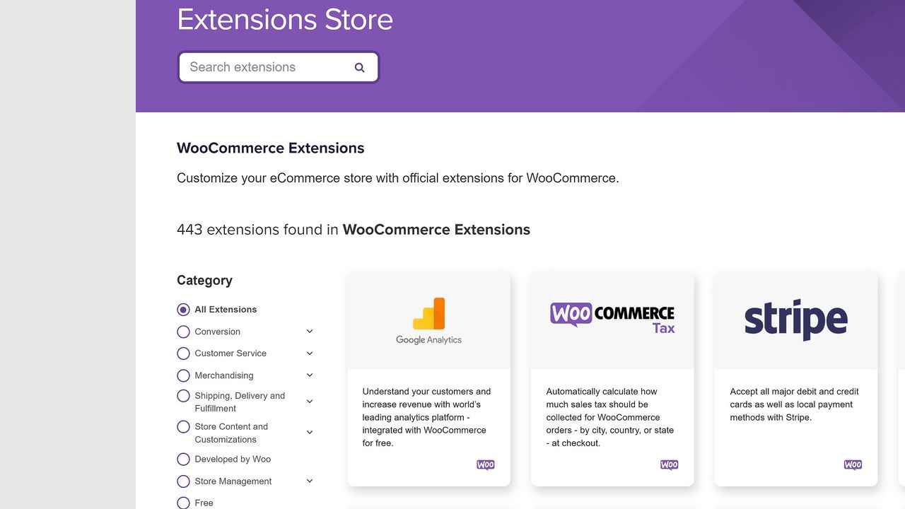 WooCommerce extensions library