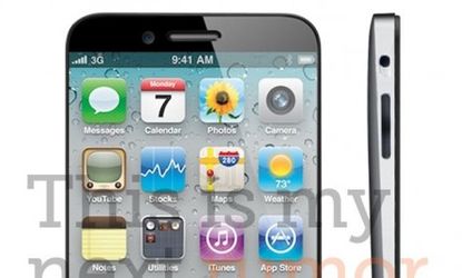 This mockup of the forthcoming iPhone 5 imagines a larger screen, and a device that would be even thinner than its predecessors. 