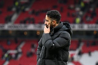 Manchester United head coach Ruben Amorim looks on following his side's recent defeat against Crystal Palace