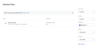 Dropbox file recovery